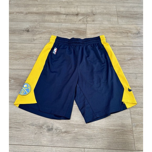 Nike NBA Dri-Fit Blue Denver Nuggets Basketball Shorts Men's Size M Warm Up - Picture 1 of 6